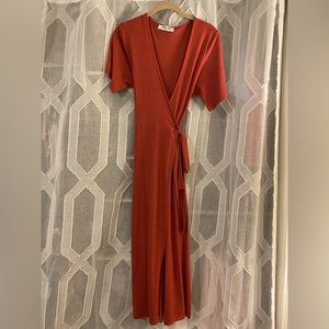Brand Double Zero size L raspberry wrap dress. Tea length